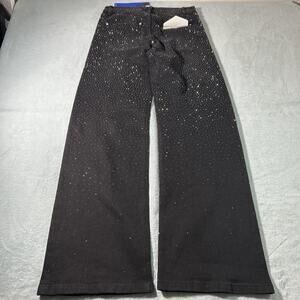 Y2K 2000s Rhinestone Beyond Baggy Jeans Womens Sz 3 30x32 Loose Wide Deadstock